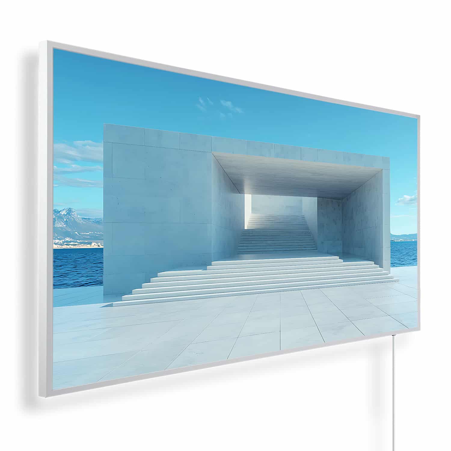 Abstracte kunst moderne architectuur aan zee | 450 tot 1200 Watt | Witte of zwarte lijst