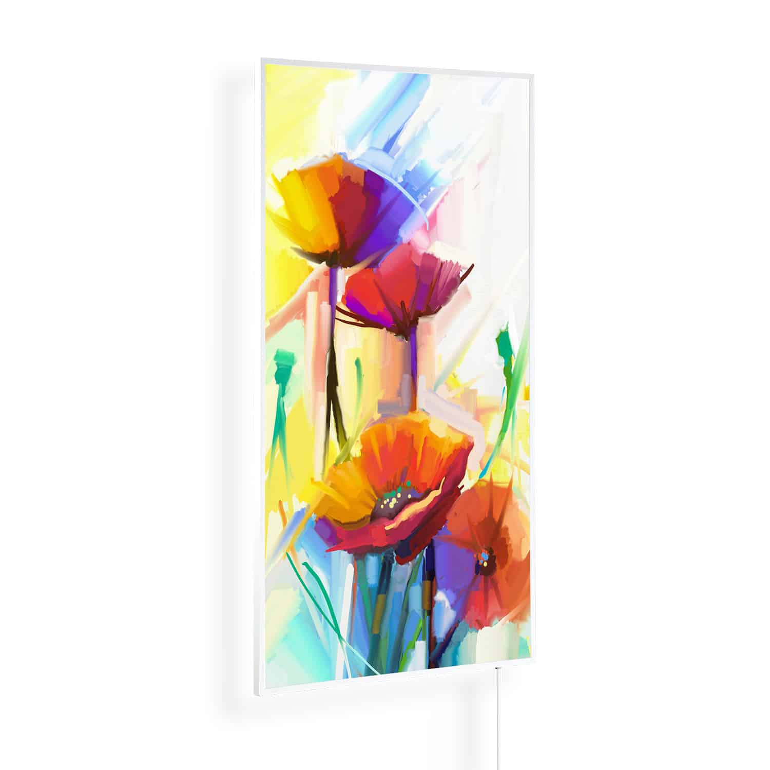 Abstract olieverfschilderij lentebloem | 450 tot 1200 Watt | Witte of zwarte lijst