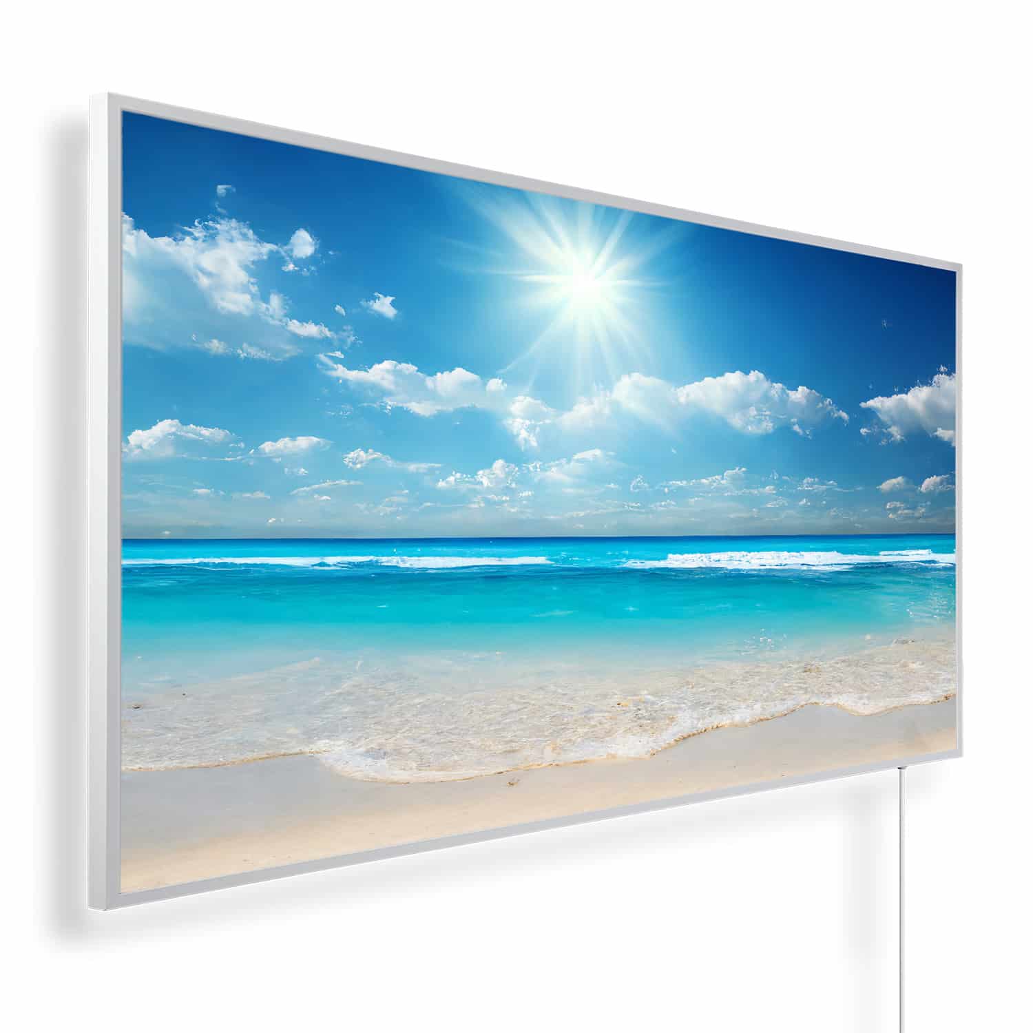 Zon zee strand panorama | 450 tot 1200 Watt | Witte of zwarte lijst