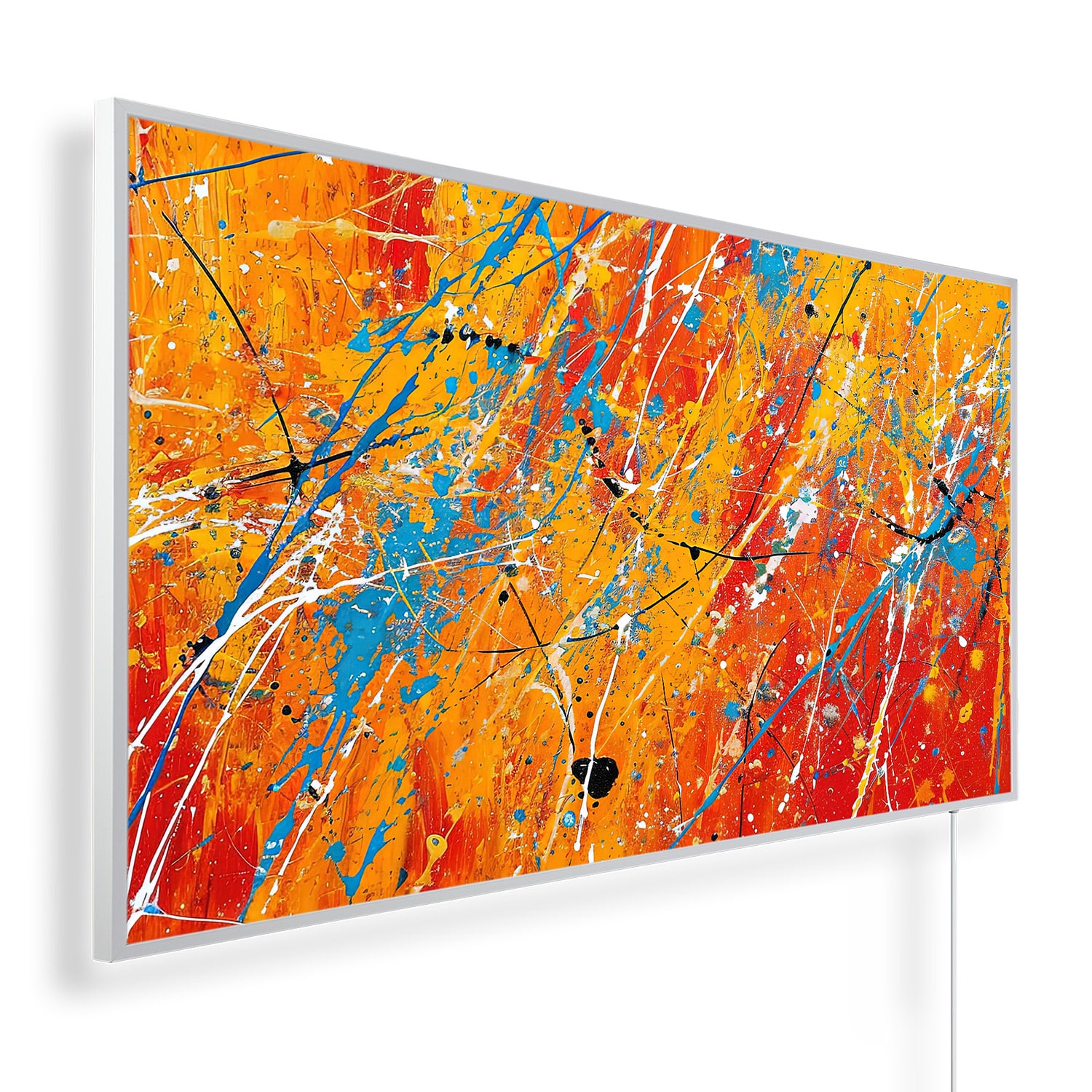 Abstract spattechniek schilderij | 450 tot 1200 Watt | Witte of zwarte lijst