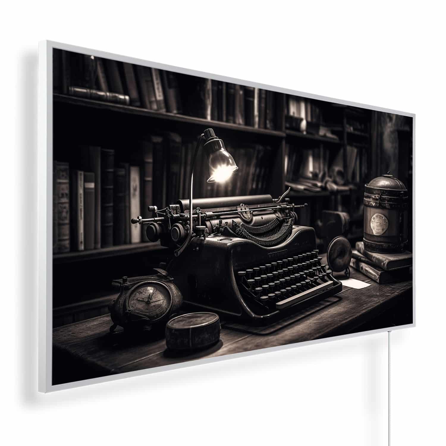 Antiek bureau met typemachine | 450 tot 1200 Watt | Witte of zwarte lijst