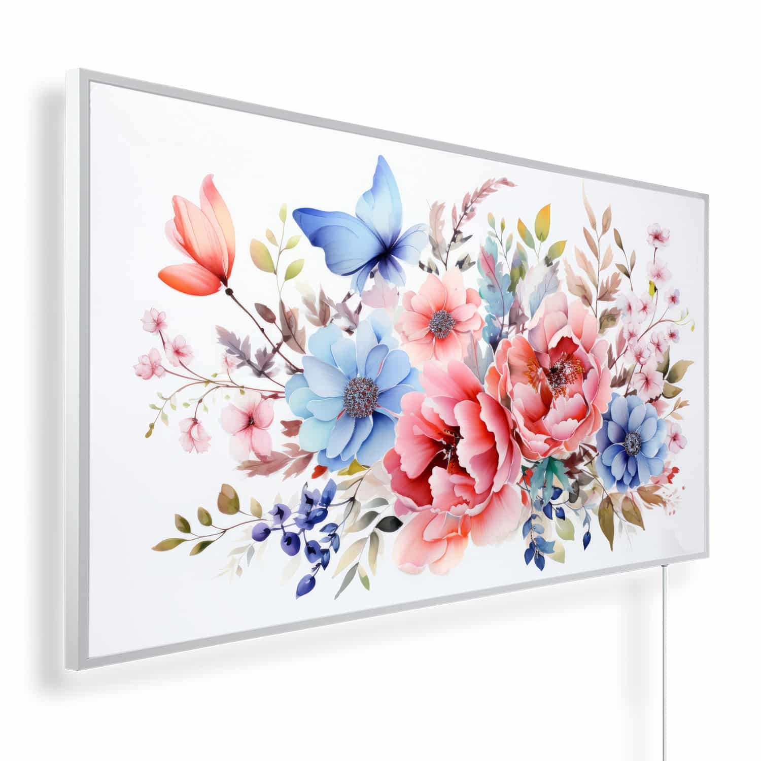 Aquarel bloemenboeket | 450 tot 1200 Watt | Witte of zwarte lijst