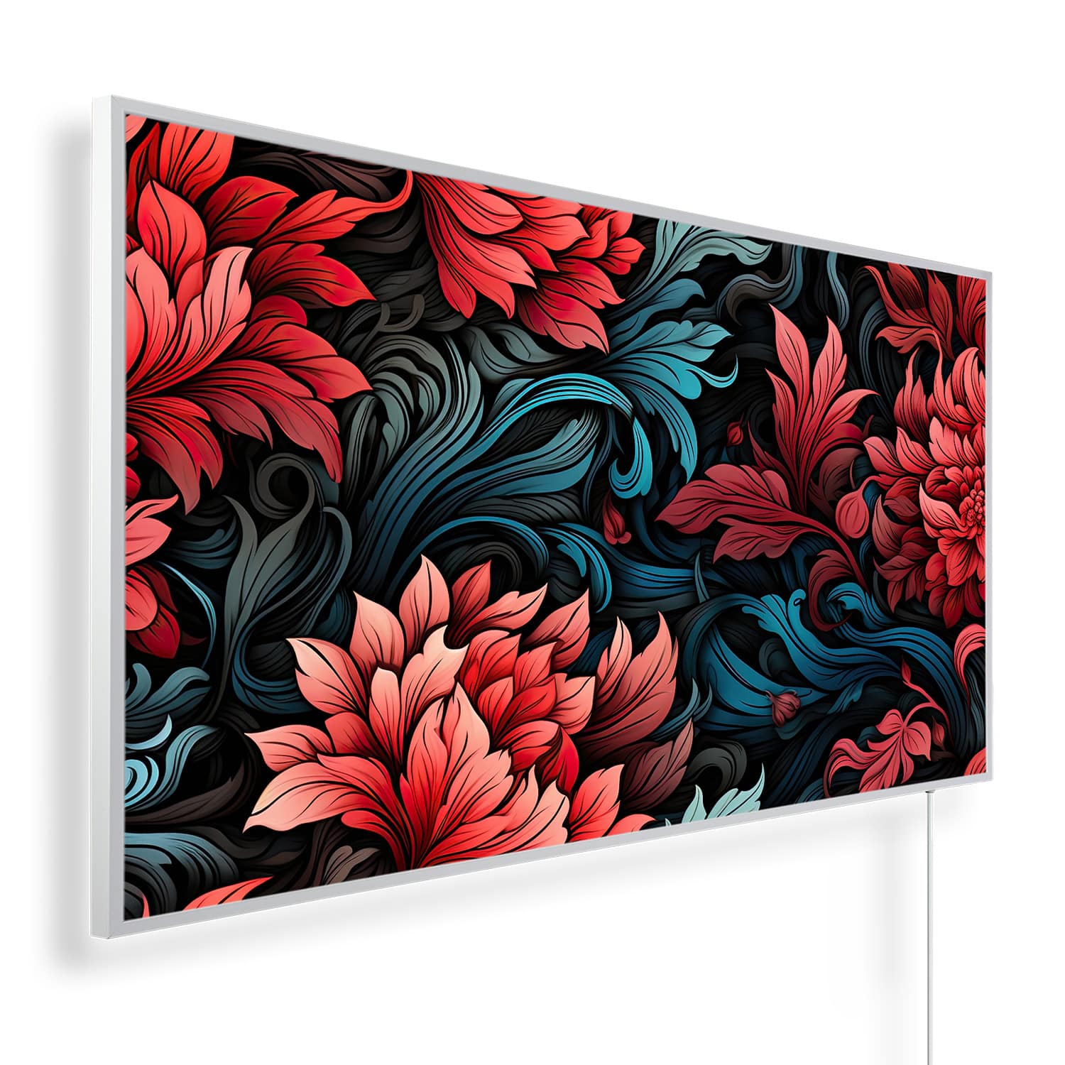 Levendig bloemenpatroon | 450 tot 1200 Watt | Witte of zwarte lijst